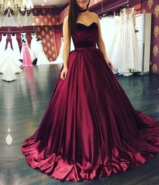 unique a line sweetheart burgundy long ball gown prom dress,stunning evening dresses dm252 unique a line sweetheart burgundy long ball gown prom dress,stunning evening dresses dm252