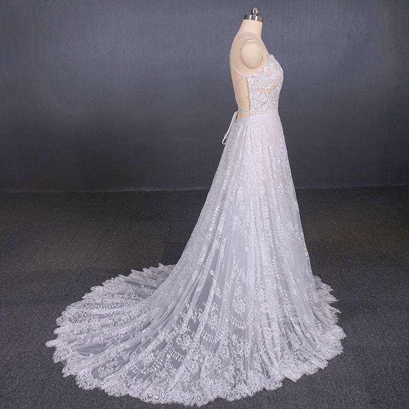 a line spaghetti straps long elegant wedding dresses with lace dmq11 a line spaghetti straps long elegant wedding dresses with lace dmq11